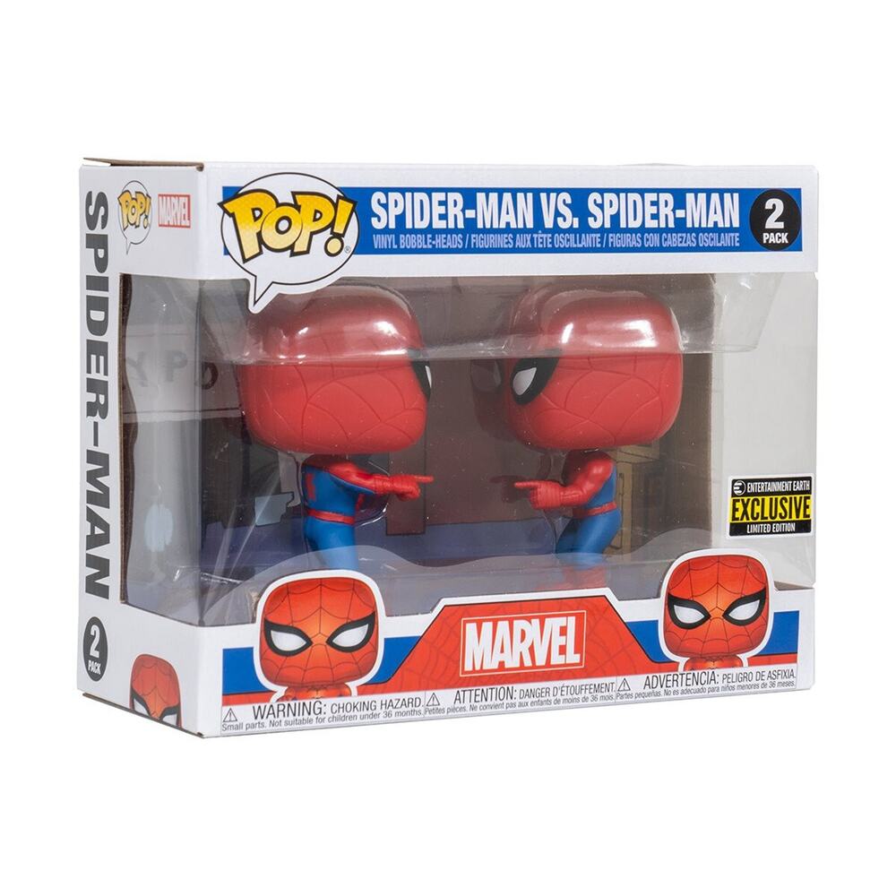 Spiderman Funko Pop! Spider-man Vs. Spider-man 2 Pack Pop! Vinyl Figure, EE Excl
